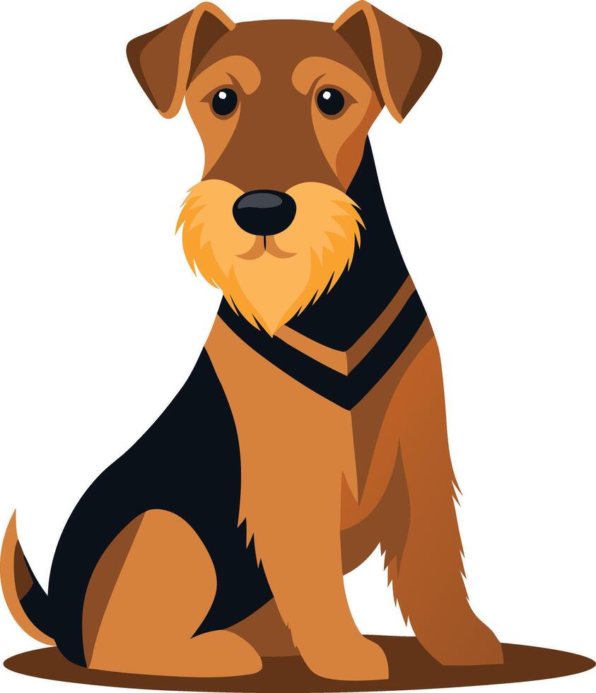 A dog with a black and brown coat sits on the ground vector