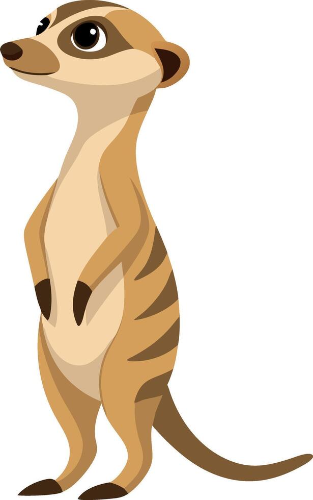 A cartoon animal with a long tail and a long neck stands on a white background vector