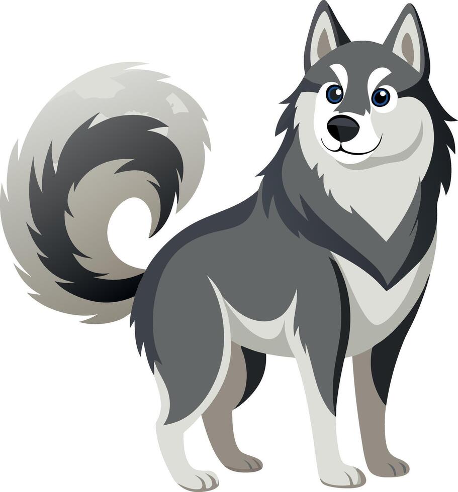 A cartoon dog with a long tail and a big smile vector