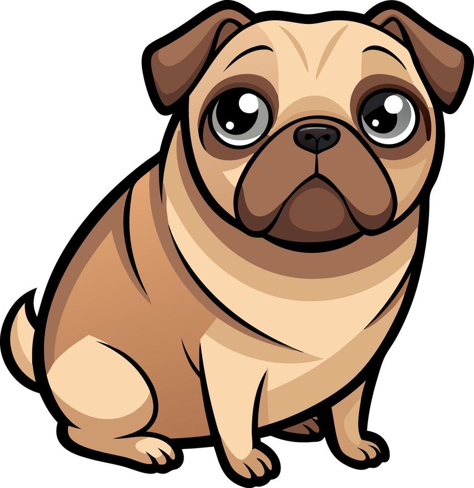 A cartoon dog with a sad expression vector