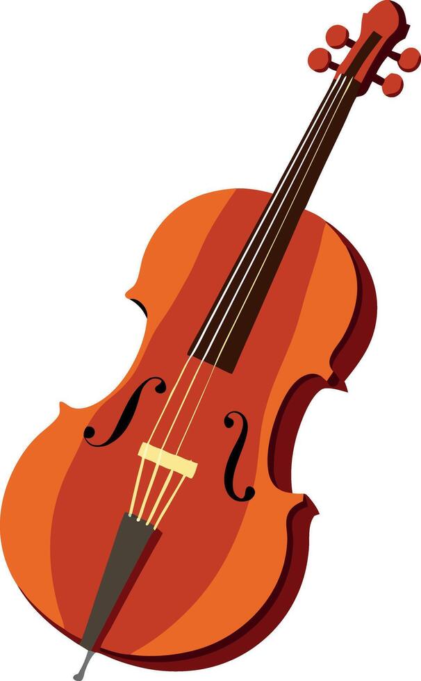 A cartoon drawing of a violin with a white background vector