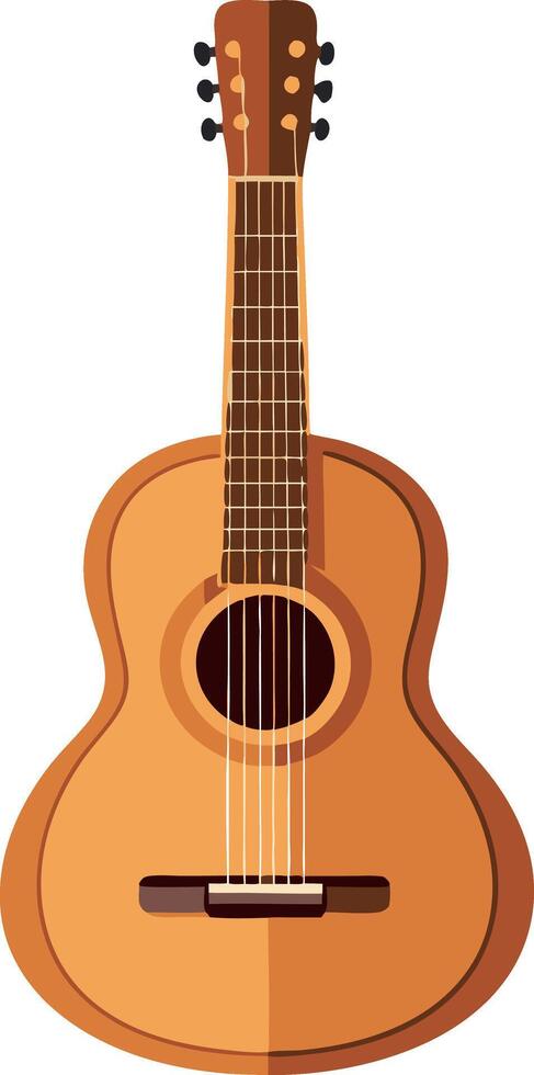 A guitar is shown in a cartoon style with a white background vector