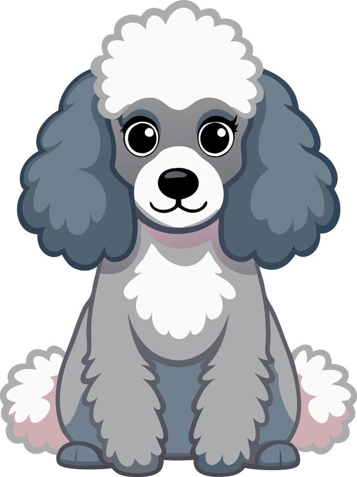 A cartoon dog with white and gray fur is sitting on a white background vector
