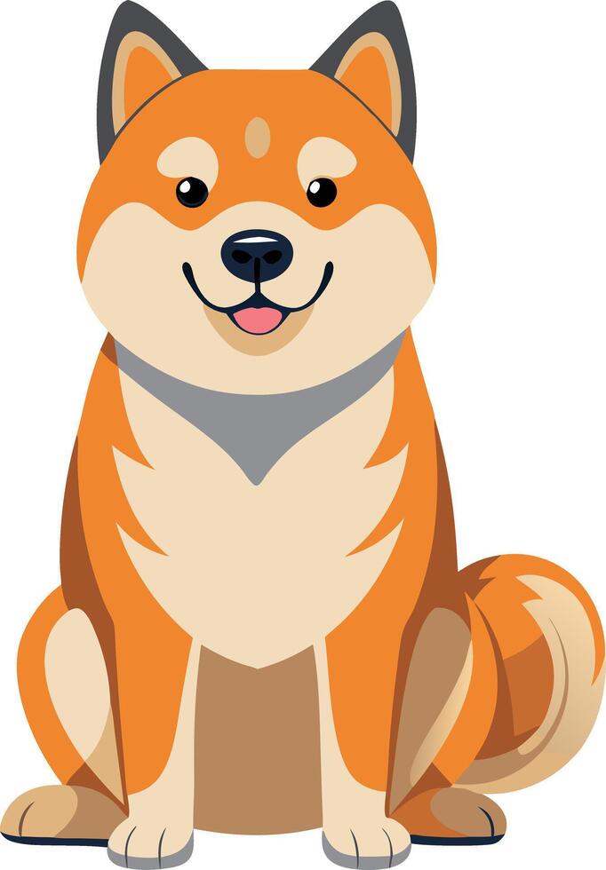 A cartoon dog with a tongue sticking out is sitting on a white background vector