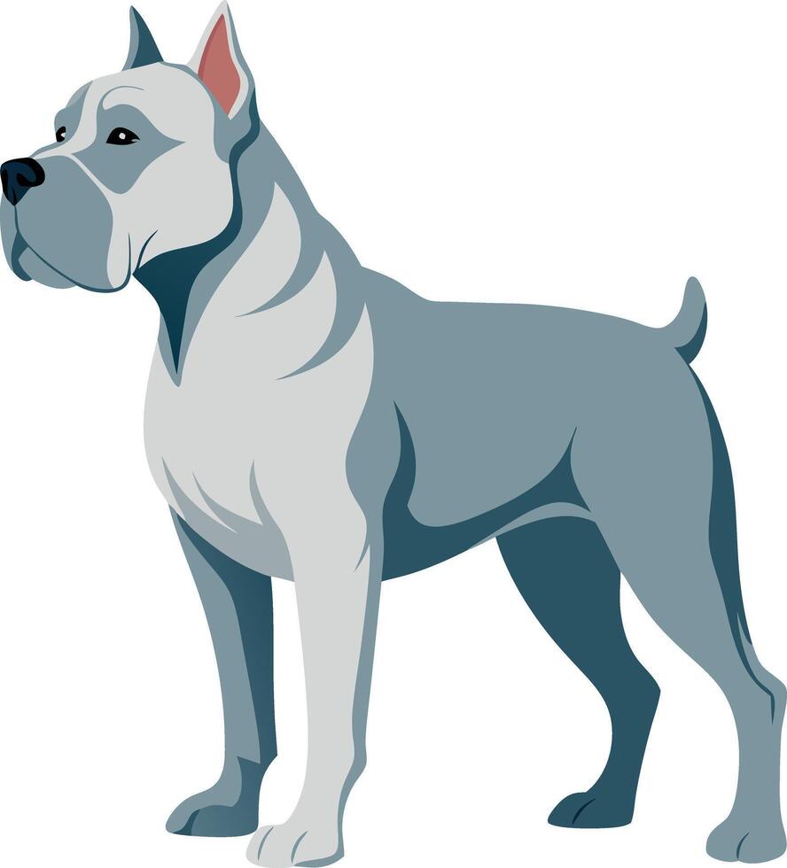 A white dog with a black nose vector