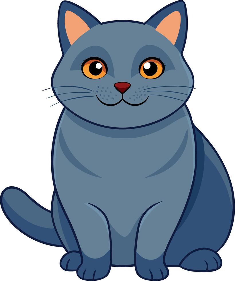 A cartoon cat with a big smile on its face vector