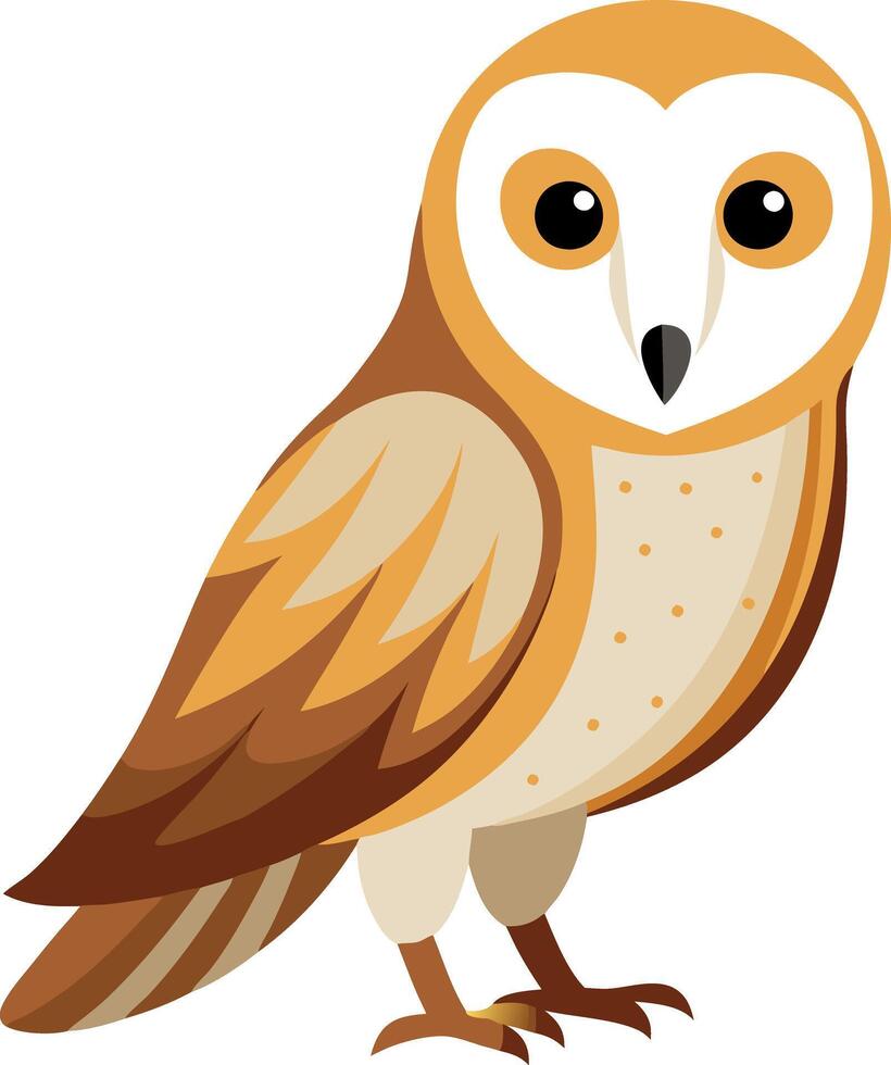A cartoon owl with a big, curious look on its face vector