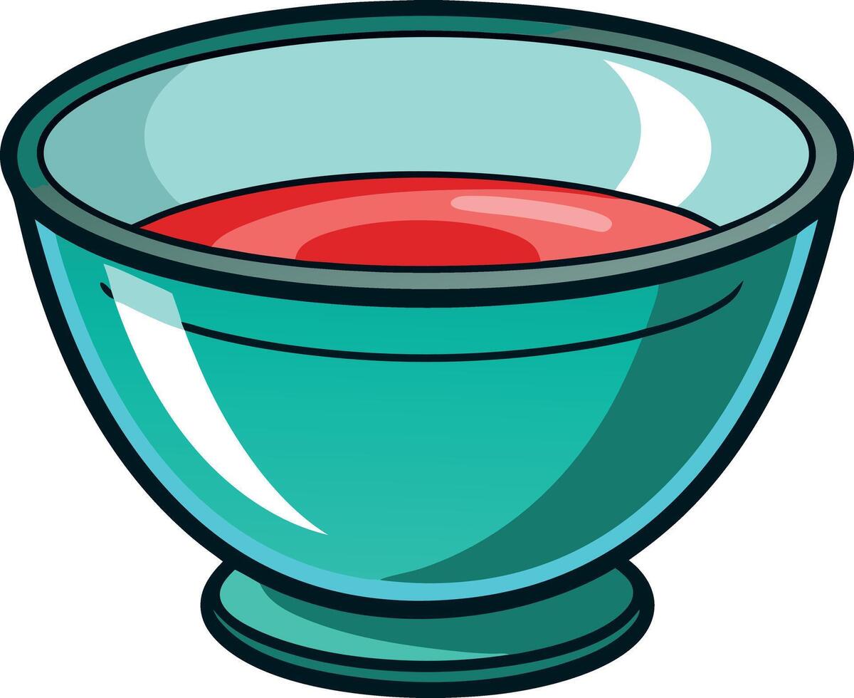 A blue bowl filled with red liquid vector