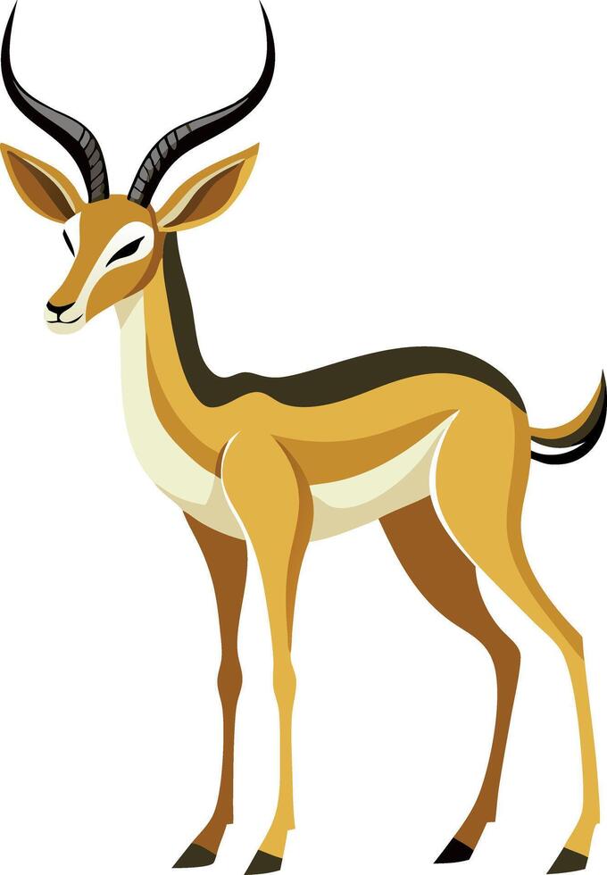 A giraffe with a long neck and a long horn on its head vector