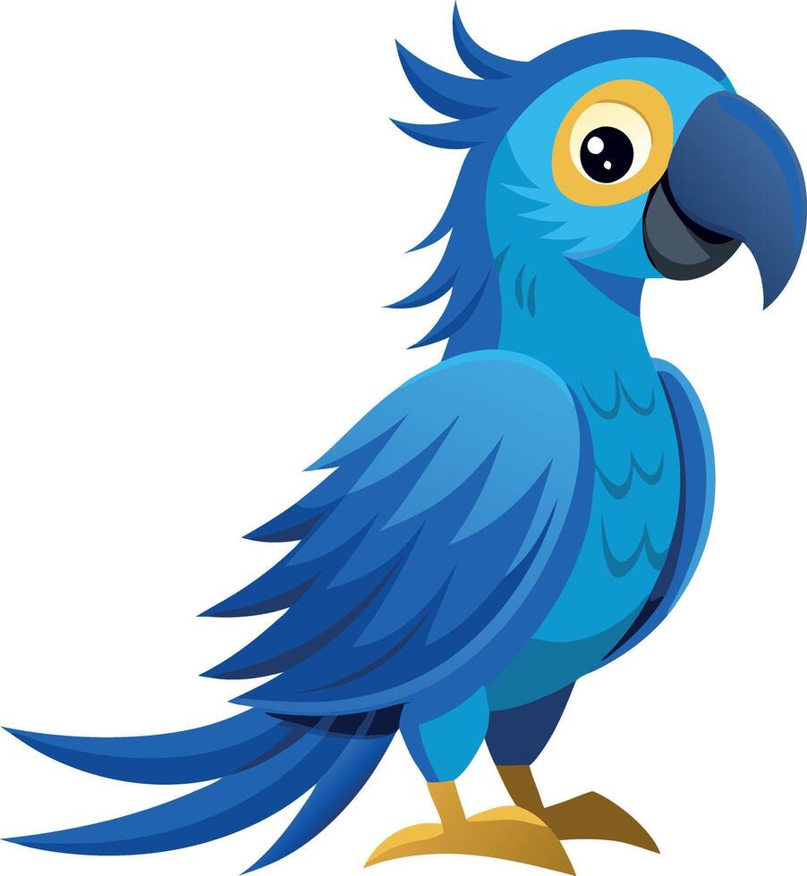 A blue and yellow parrot with a big smile on its face vector