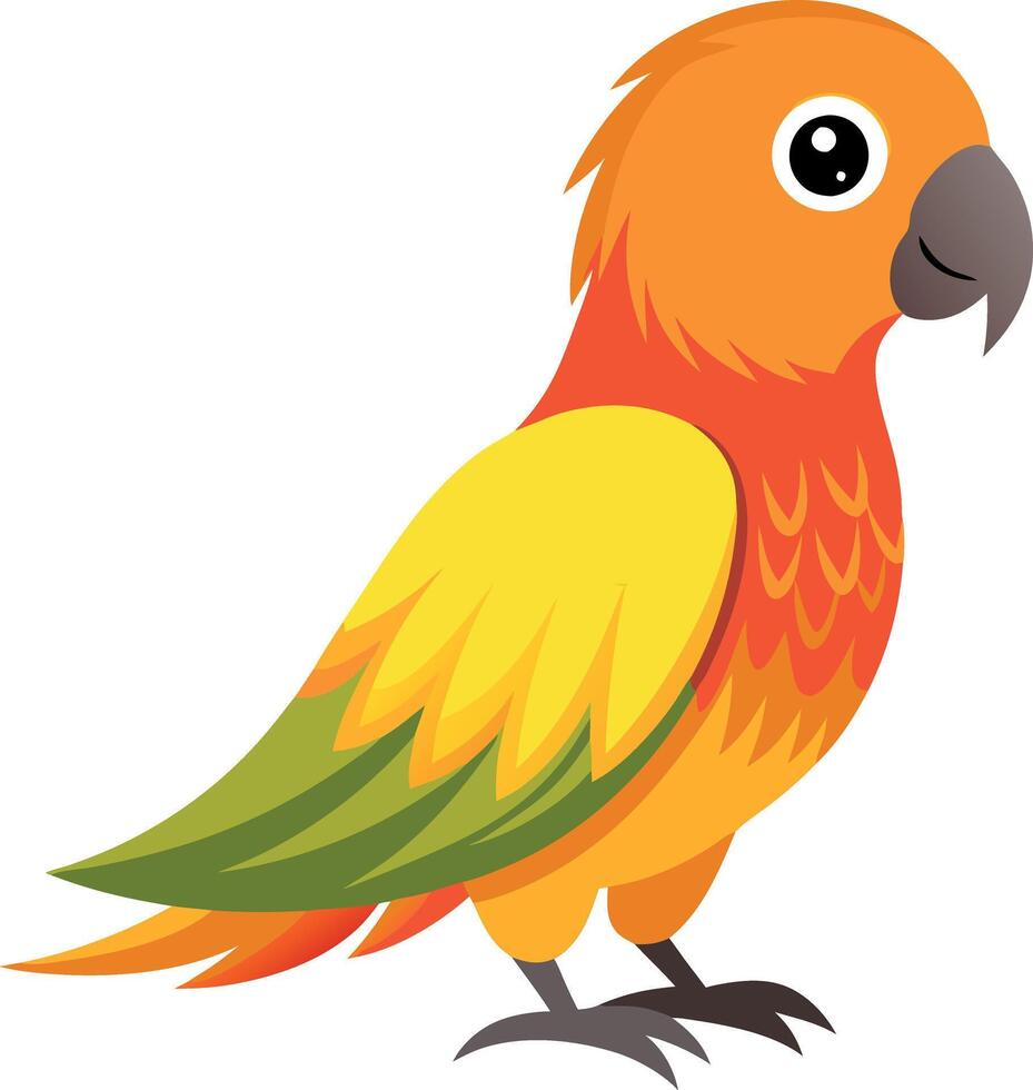 A colorful parrot with a green and yellow body and a red beak vector
