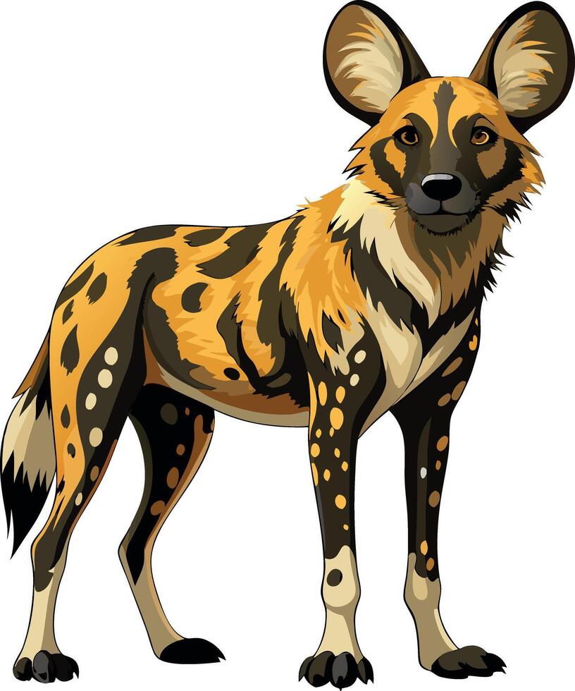 A large spotted dog with a black nose vector