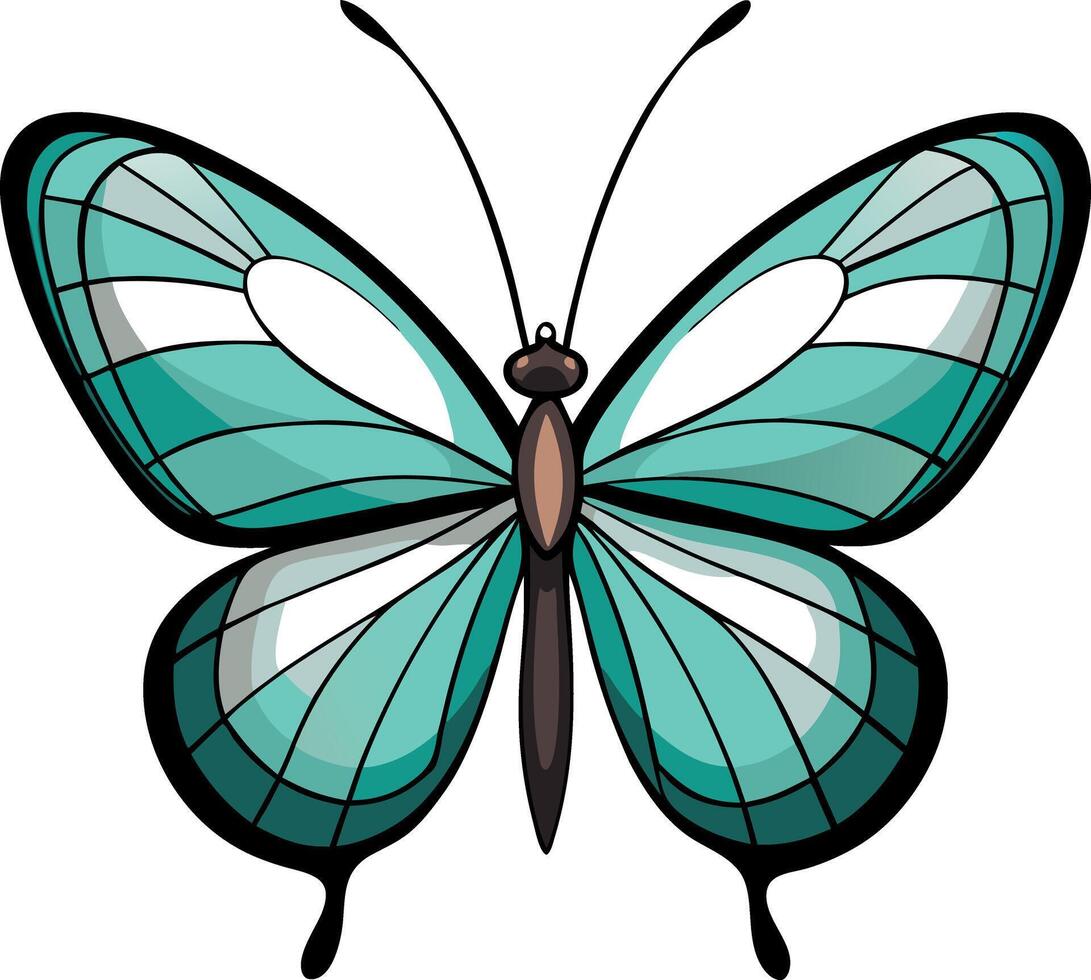 A blue butterfly with white wings vector