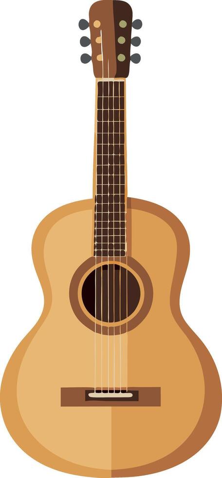 A wooden guitar with a brown finish vector