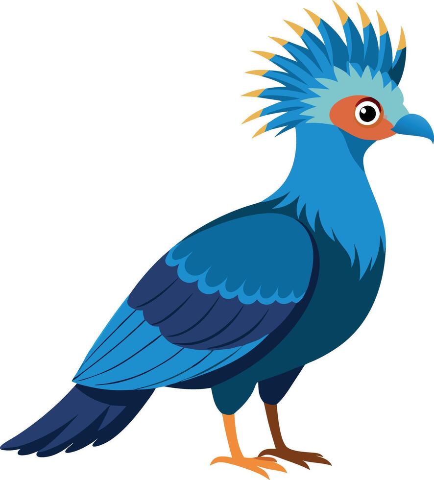 A blue bird with a blue head and blue feathers vector