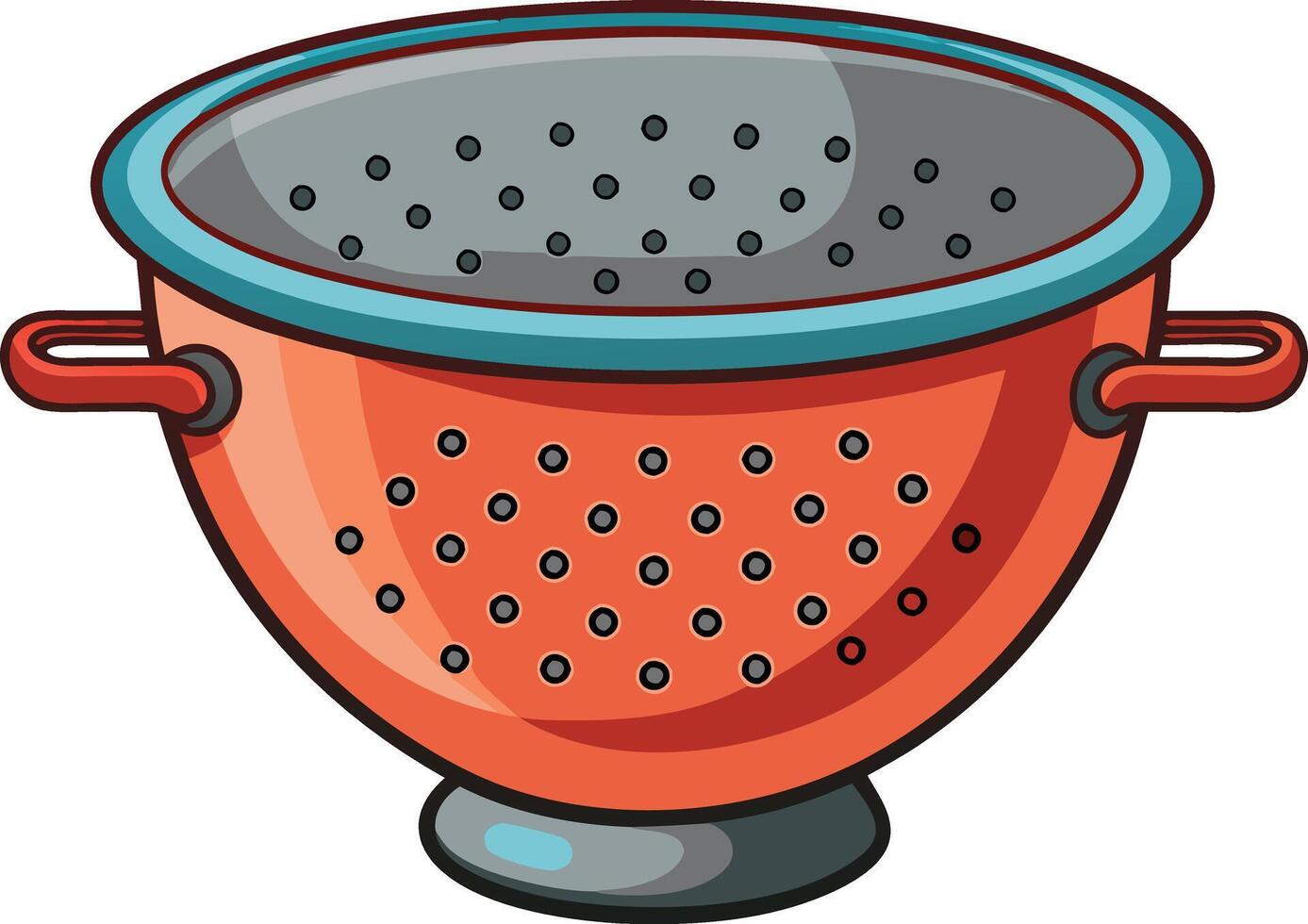 A red and blue colander with a white background vector