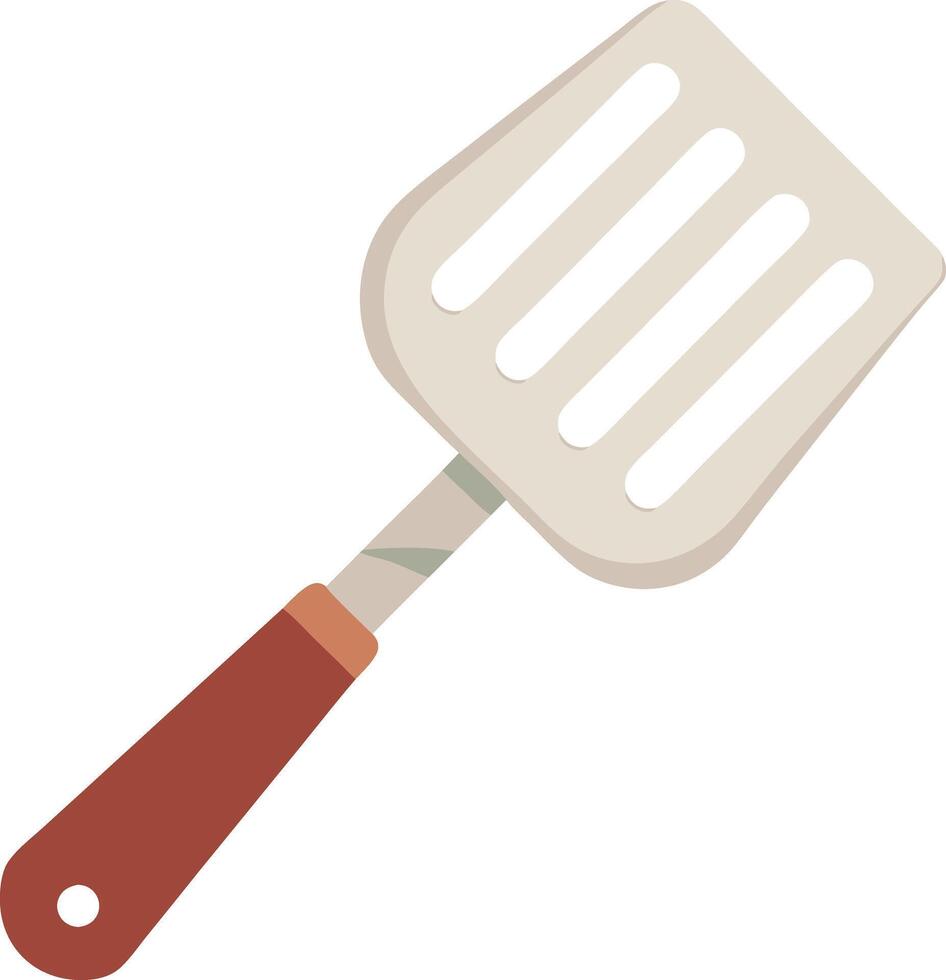 A white spatula with a brown handle vector