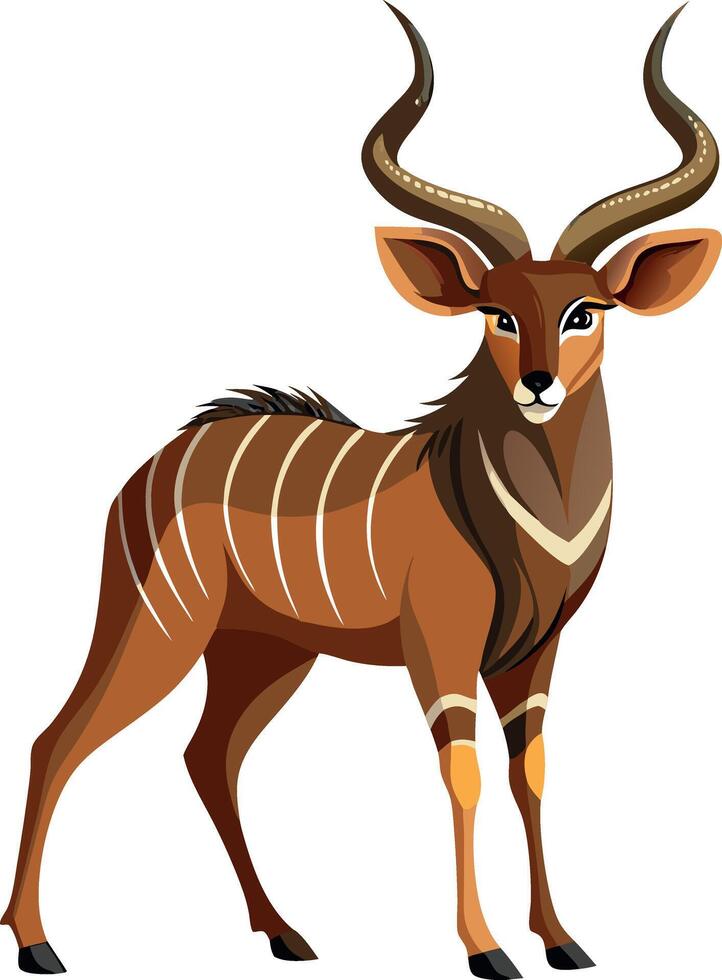 The antelope has a regal and majestic appearance, with its horns vector