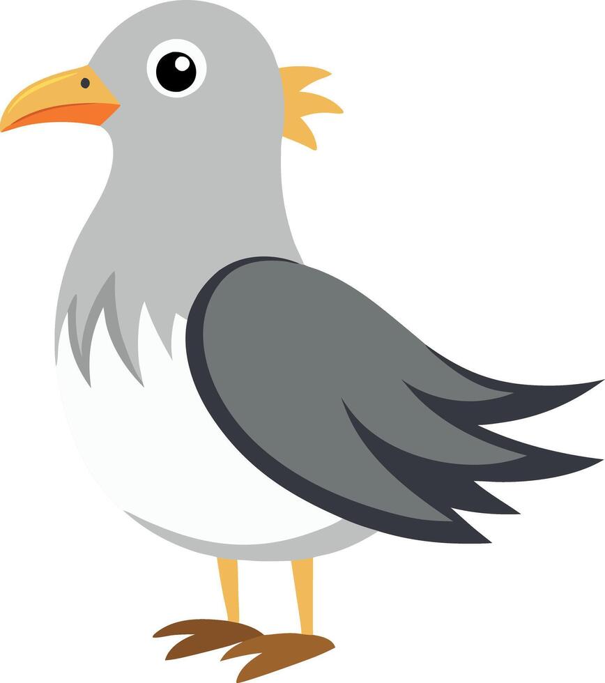 A cartoon bird with a yellow beak and a white head vector