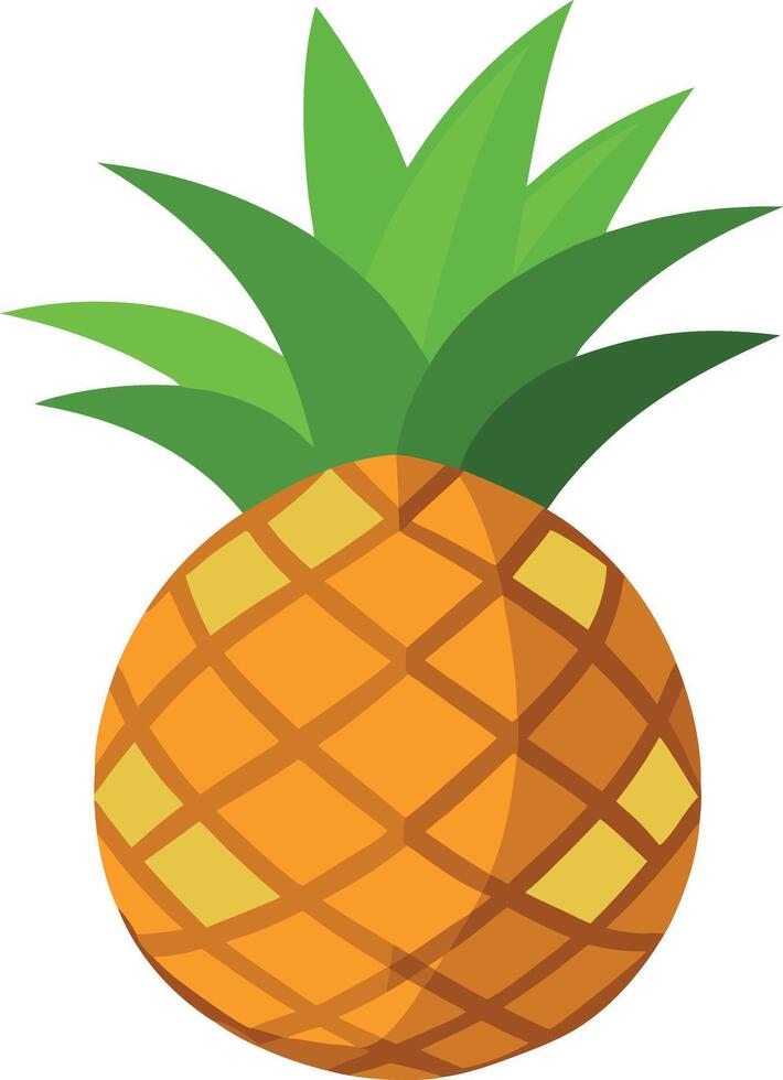 A pineapple is shown in a cartoon style vector