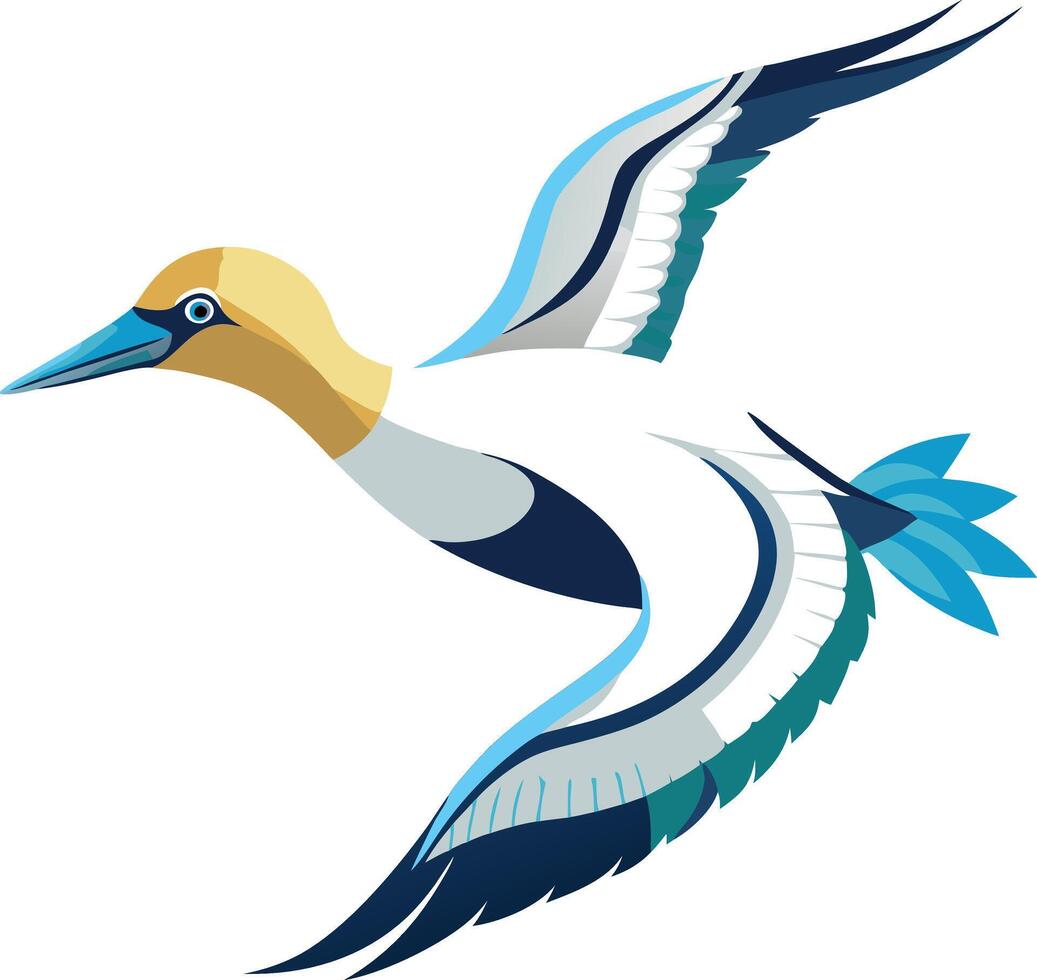 A bird with a blue wing and a white body is flying in the air vector