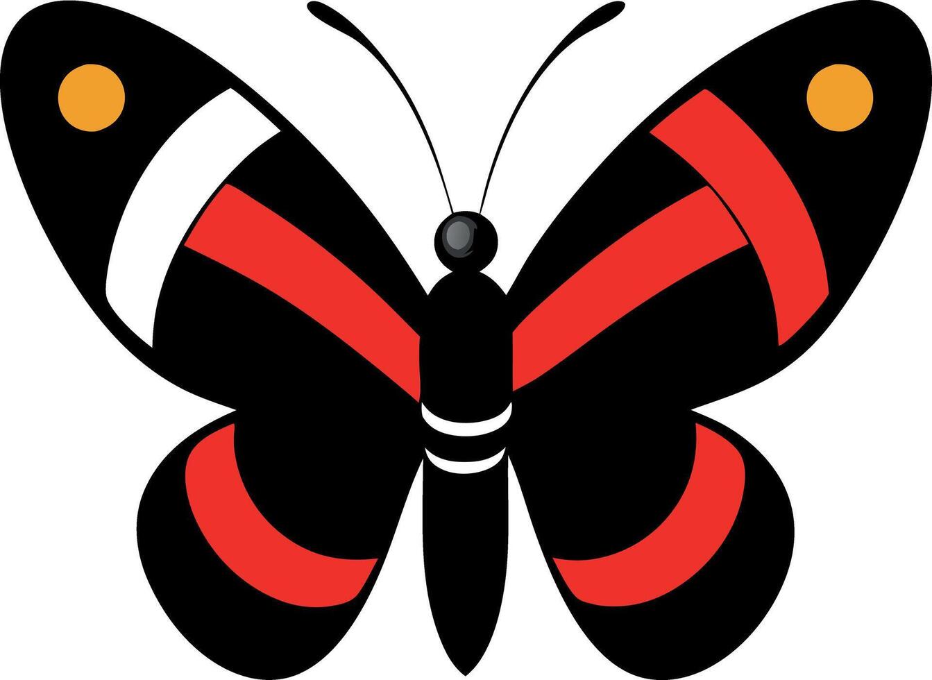 A black and red butterfly with white stripes vector