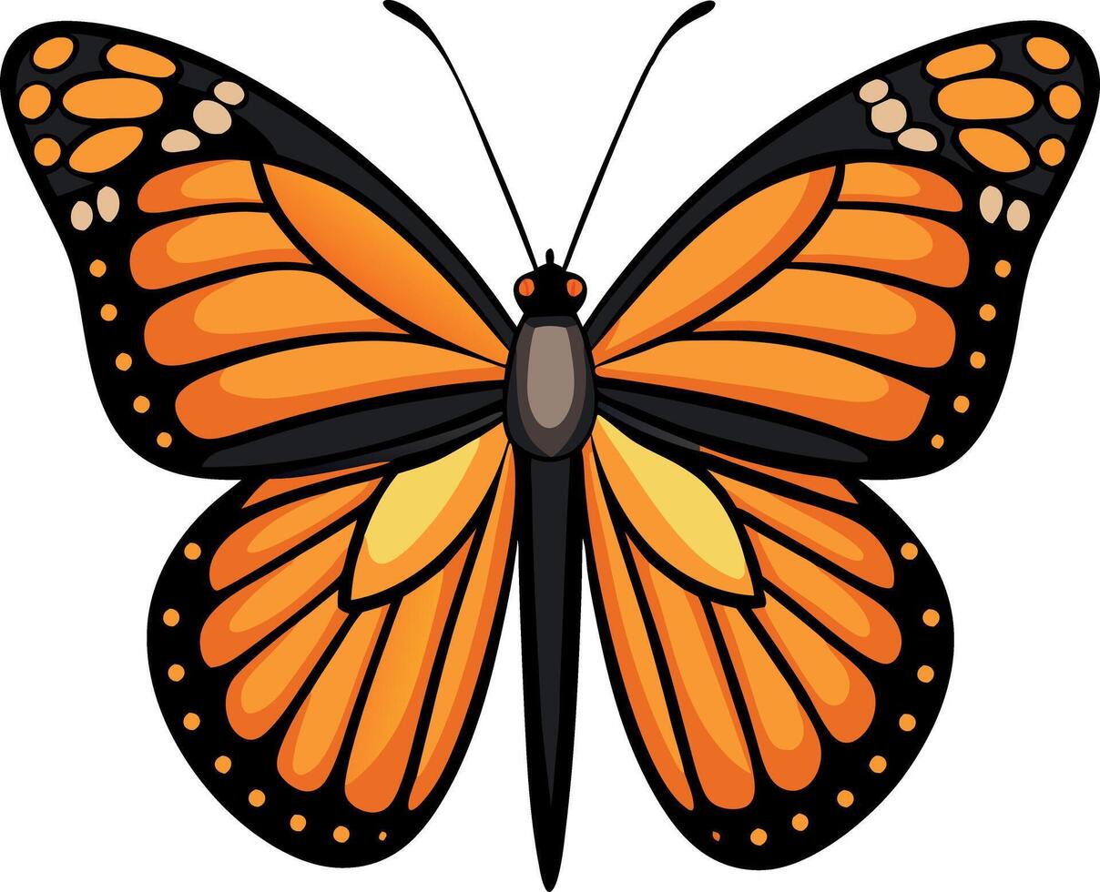 A butterfly with orange wings and black spots vector