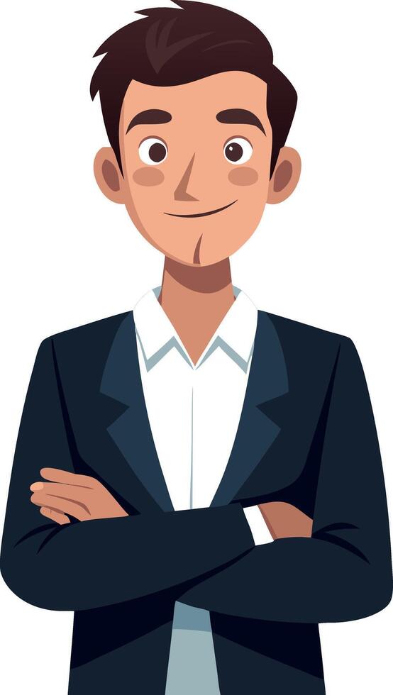 A man in a suit and tie is smiling and looking at the camera vector