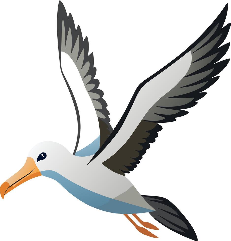 A cartoon bird with a beak is flying in the air vector