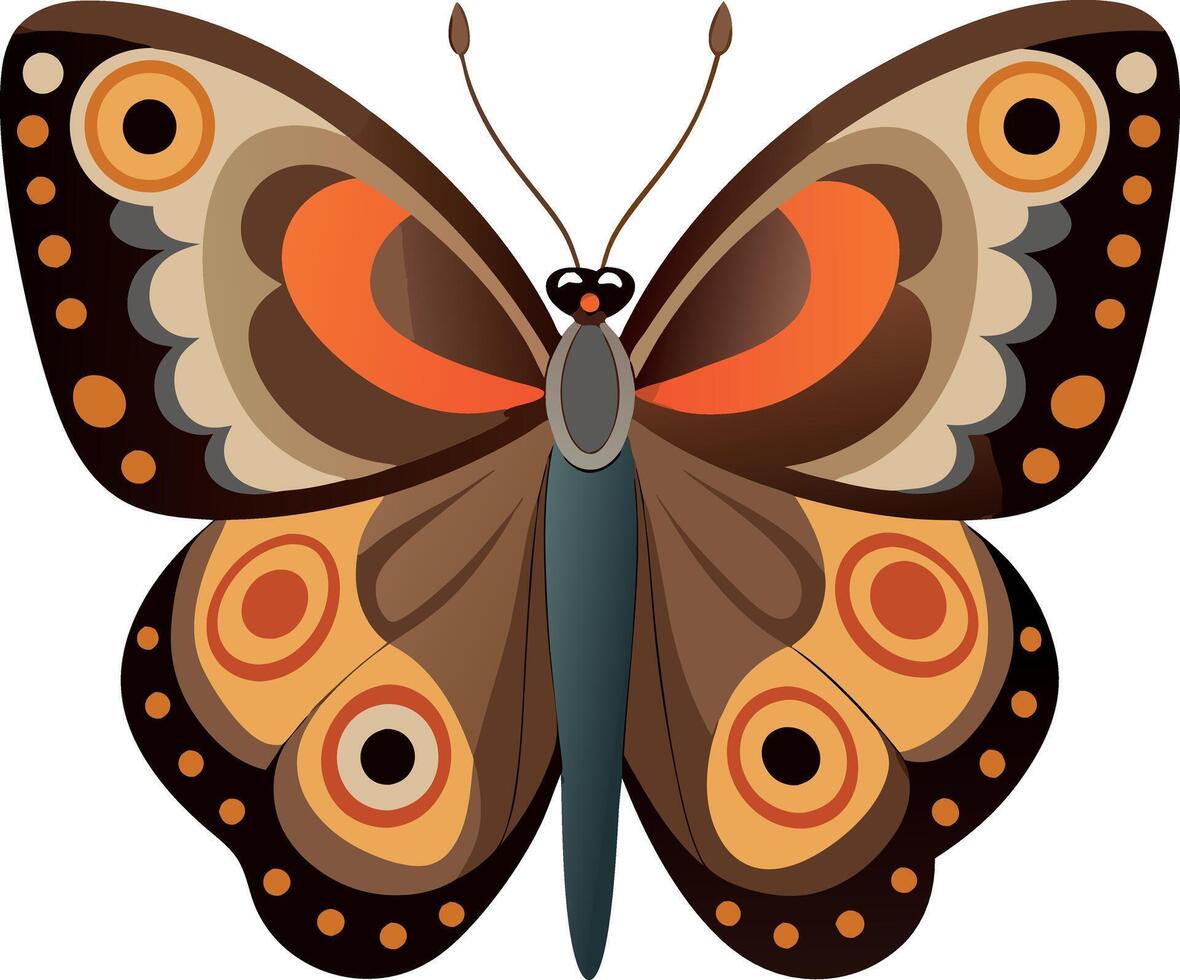 A colorful butterfly with black and orange wings vector