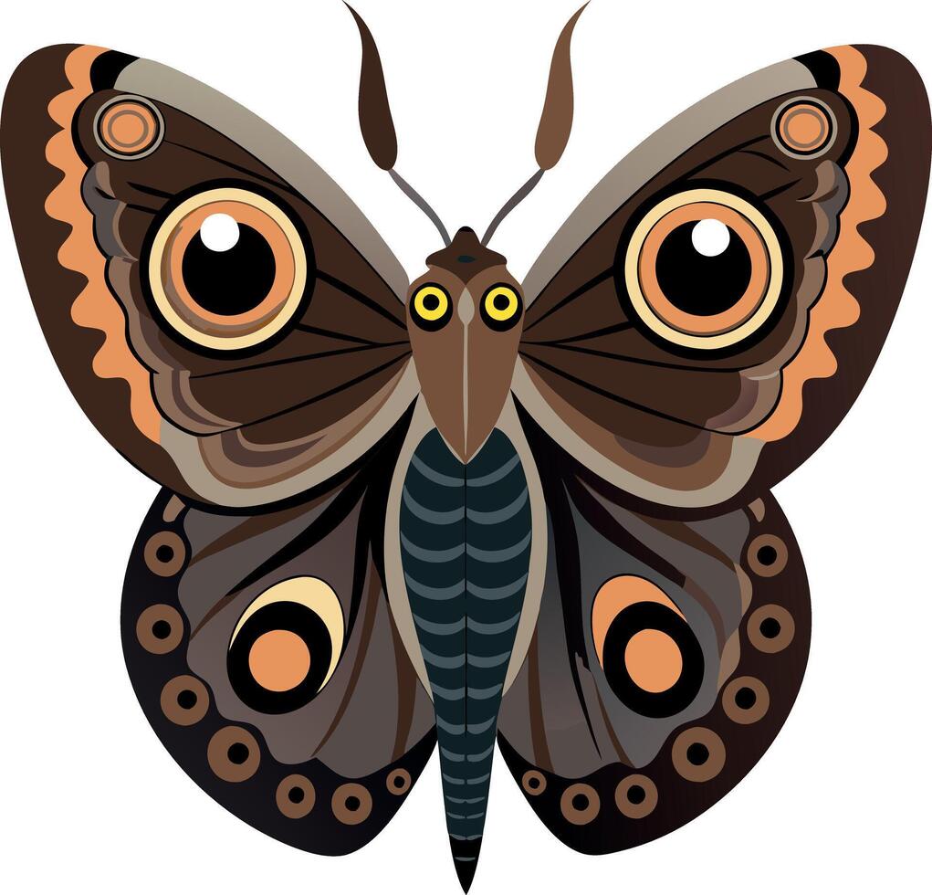 A butterfly with brown wings and black stripes vector