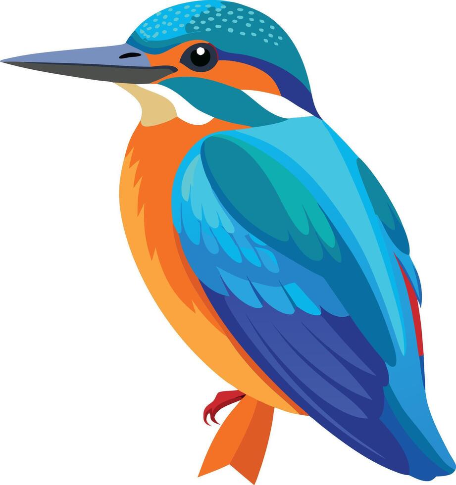 A blue and orange bird with a blue head and orange beak vector