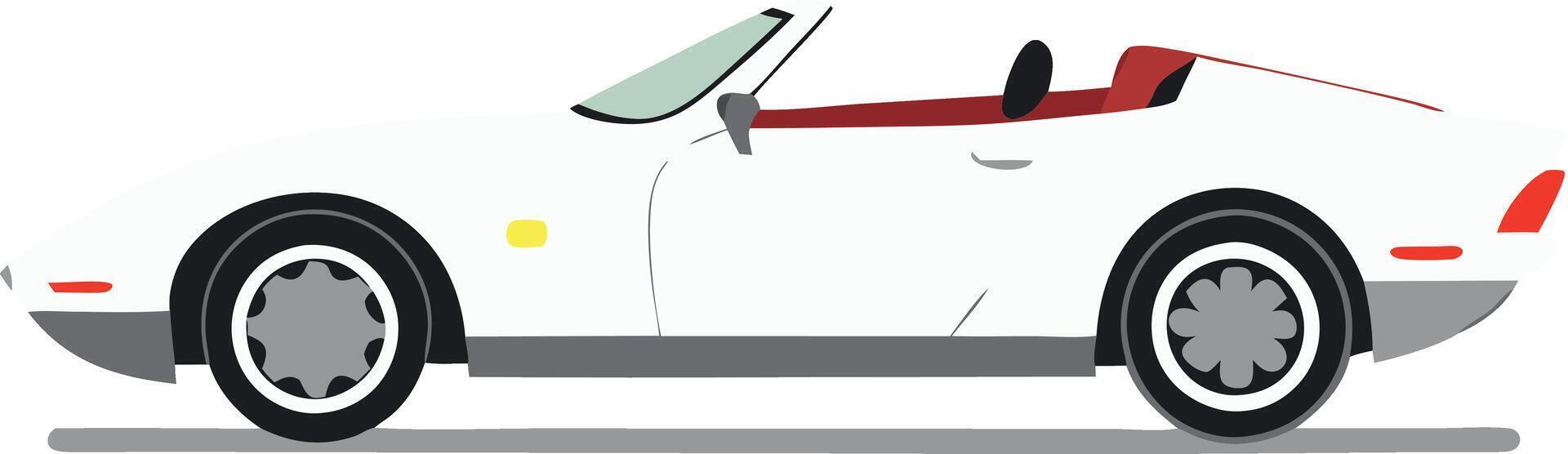 A white car with a red stripe on the side vector