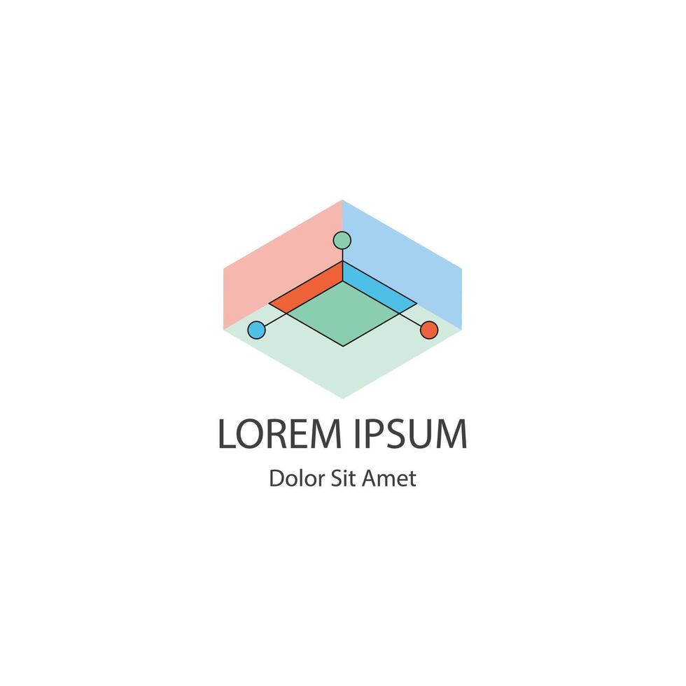 Square Logo Design Template, Business Branding design vector