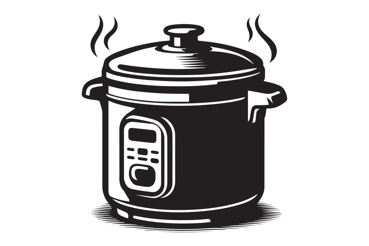 Modern Rice Cooker Silhouette Icon vector