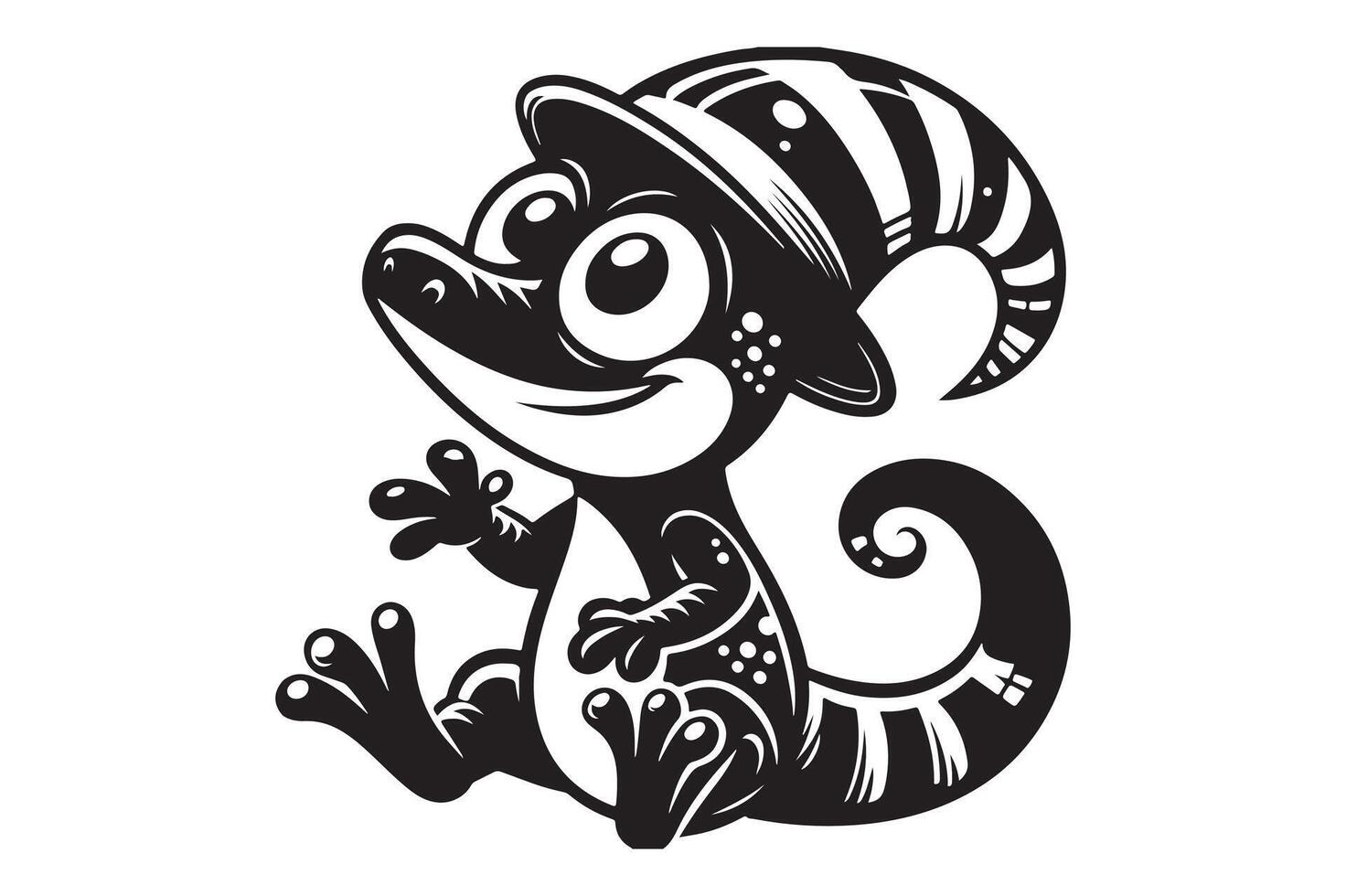 Simple Lizard Icon Silhouette vector