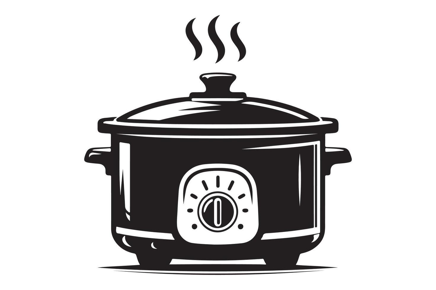 Clean Rice Cooker Silhouette Illustration vector