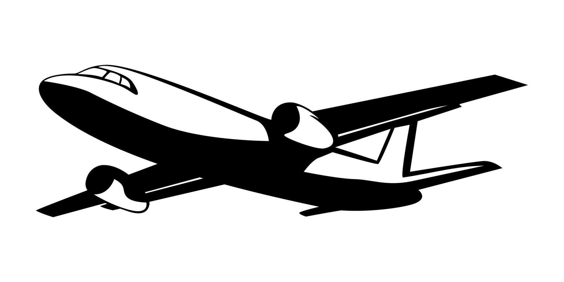 plane silhouette design. airplane icon, sign and symbol. air transportation illustration. vector