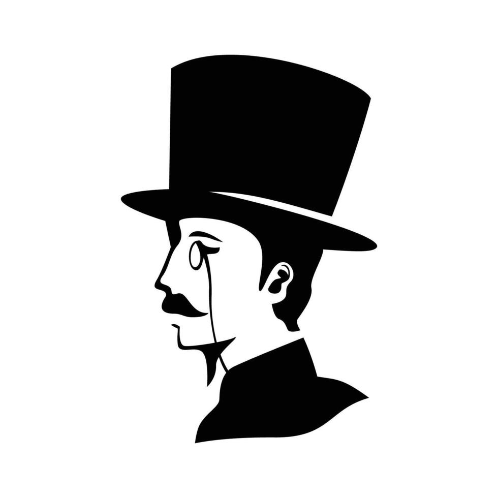 gentleman logo template. man with hat silhouette sign, symbol illustration. vector