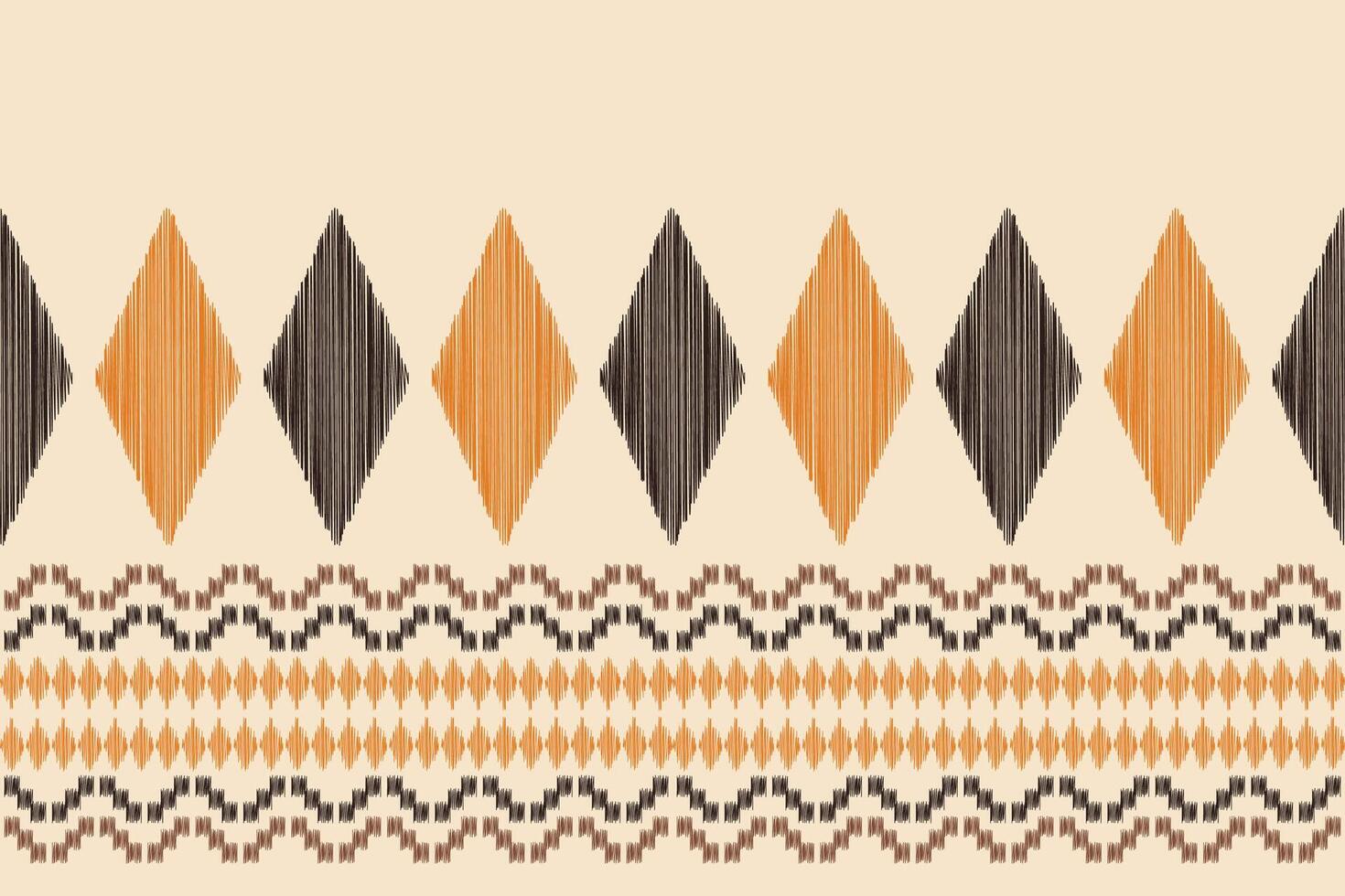 Motif ikat pattern with cream color background ethnic tone. vector