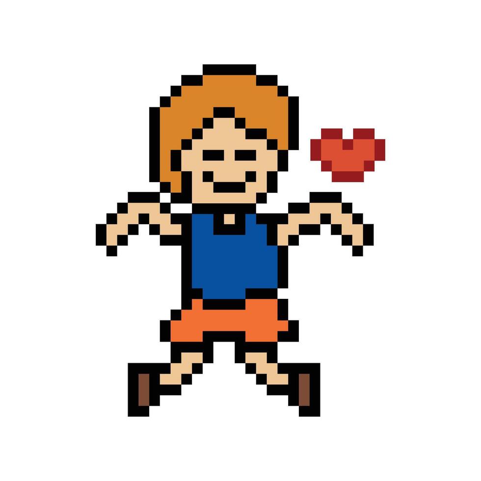 Man happy mood and dance excercise cartoon. vector