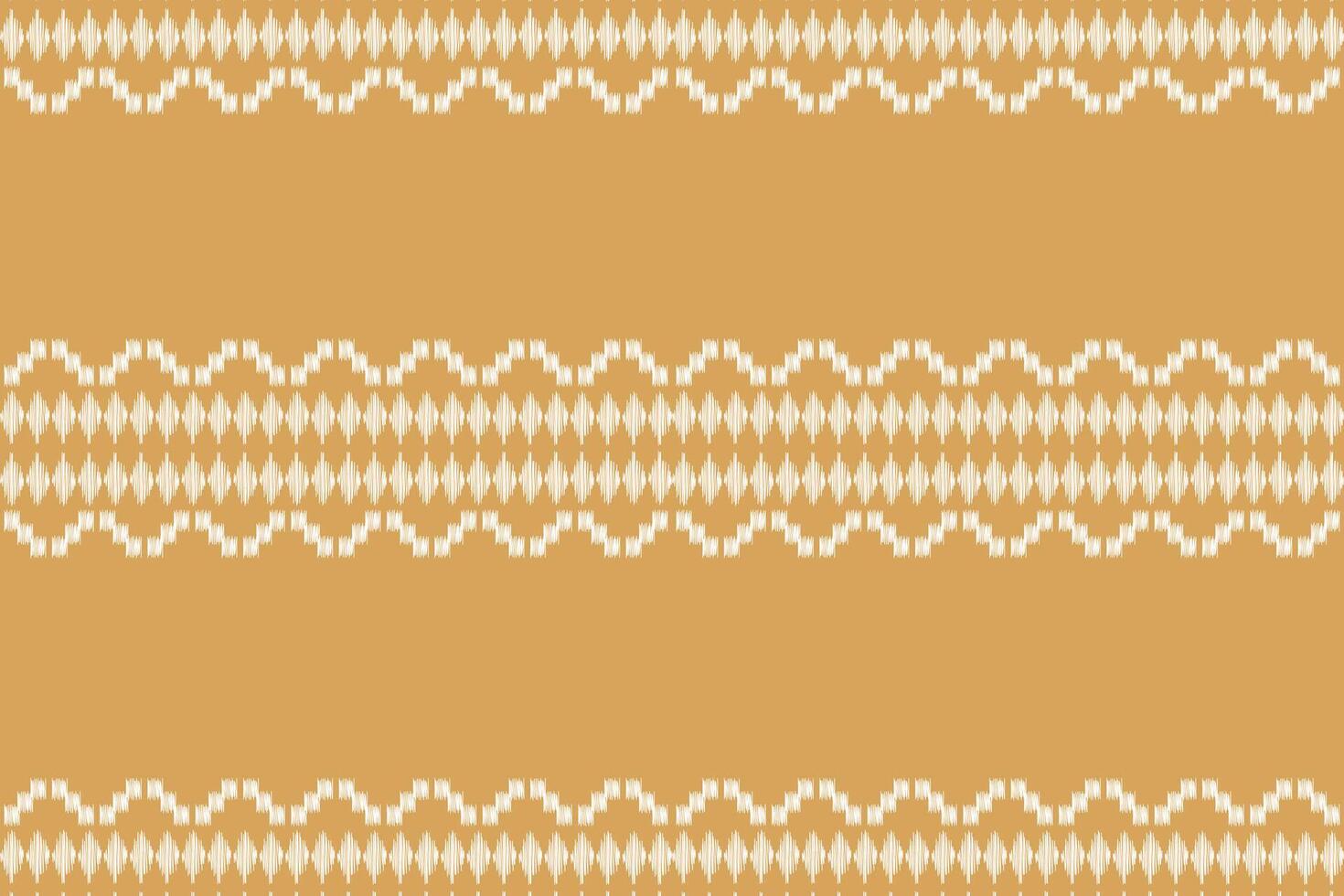 Ethnic design ikat pattern motif cream background color pattern. vector