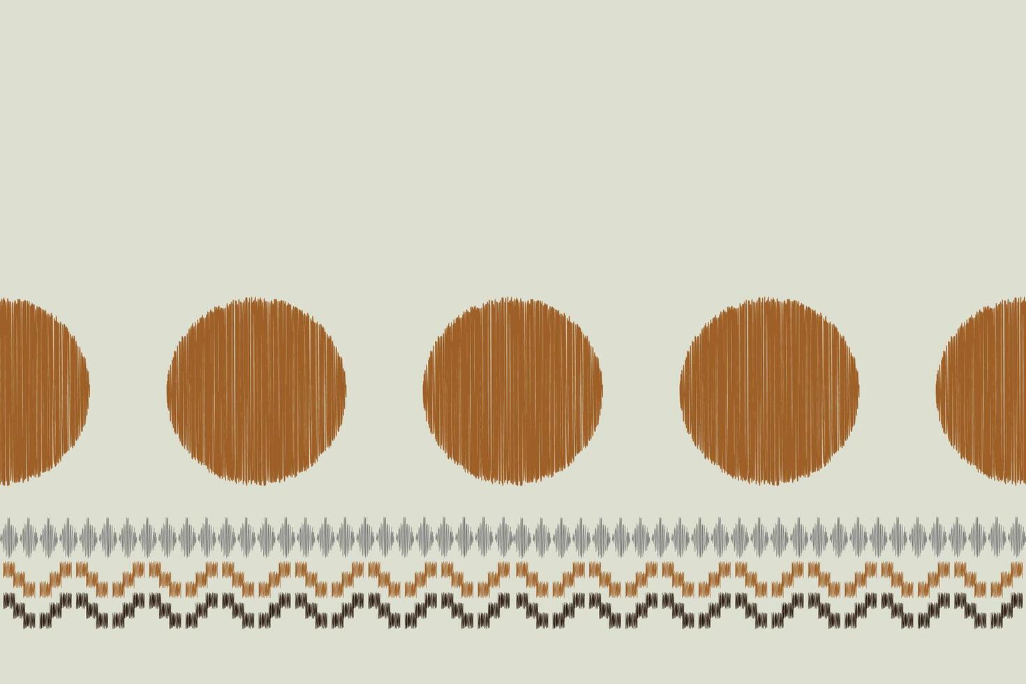 Ikat ethnic pattern cream brown color background motif. vector
