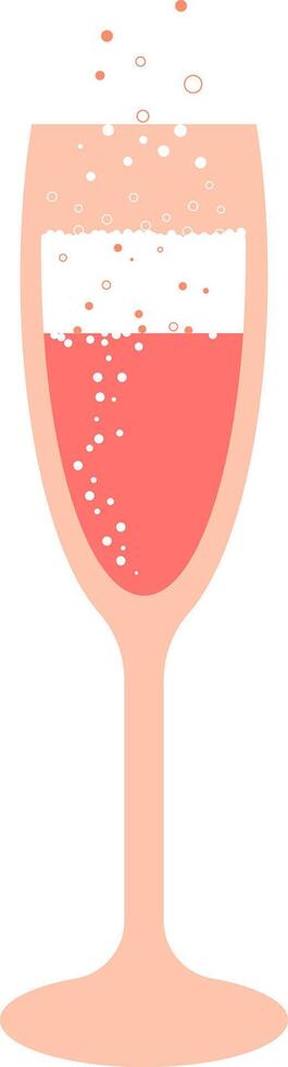 A glass of rose champagne. vector