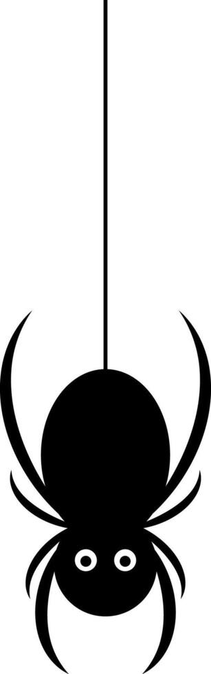 Black spider with surprised eyes vector