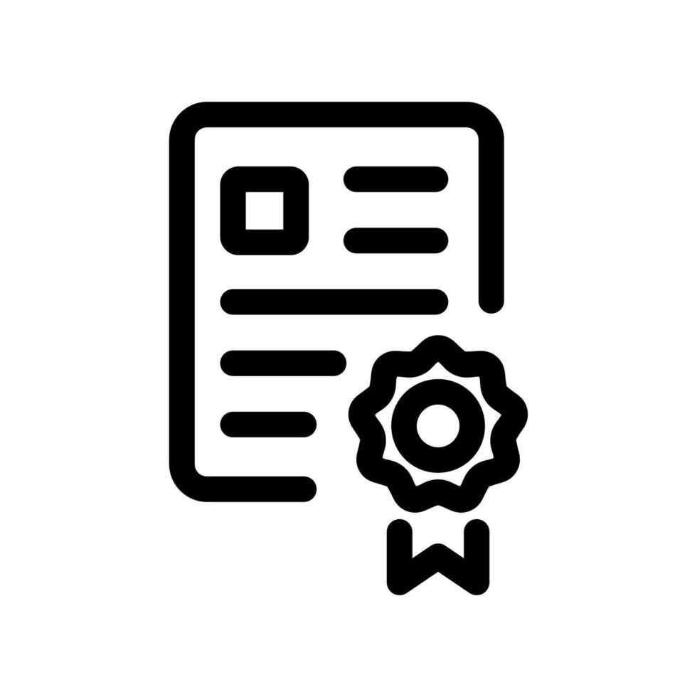 Certificate Icon Line Design Style vector