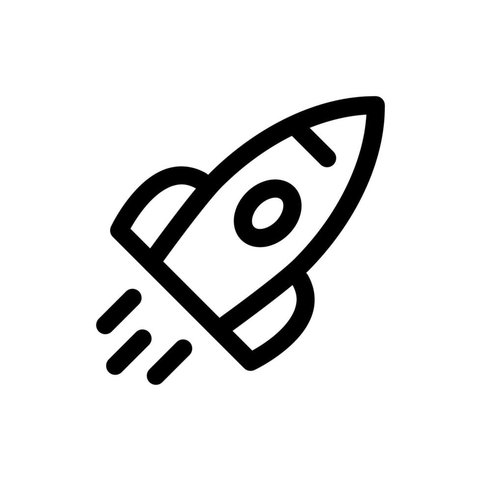 Rocket Icon Line Design Style vector