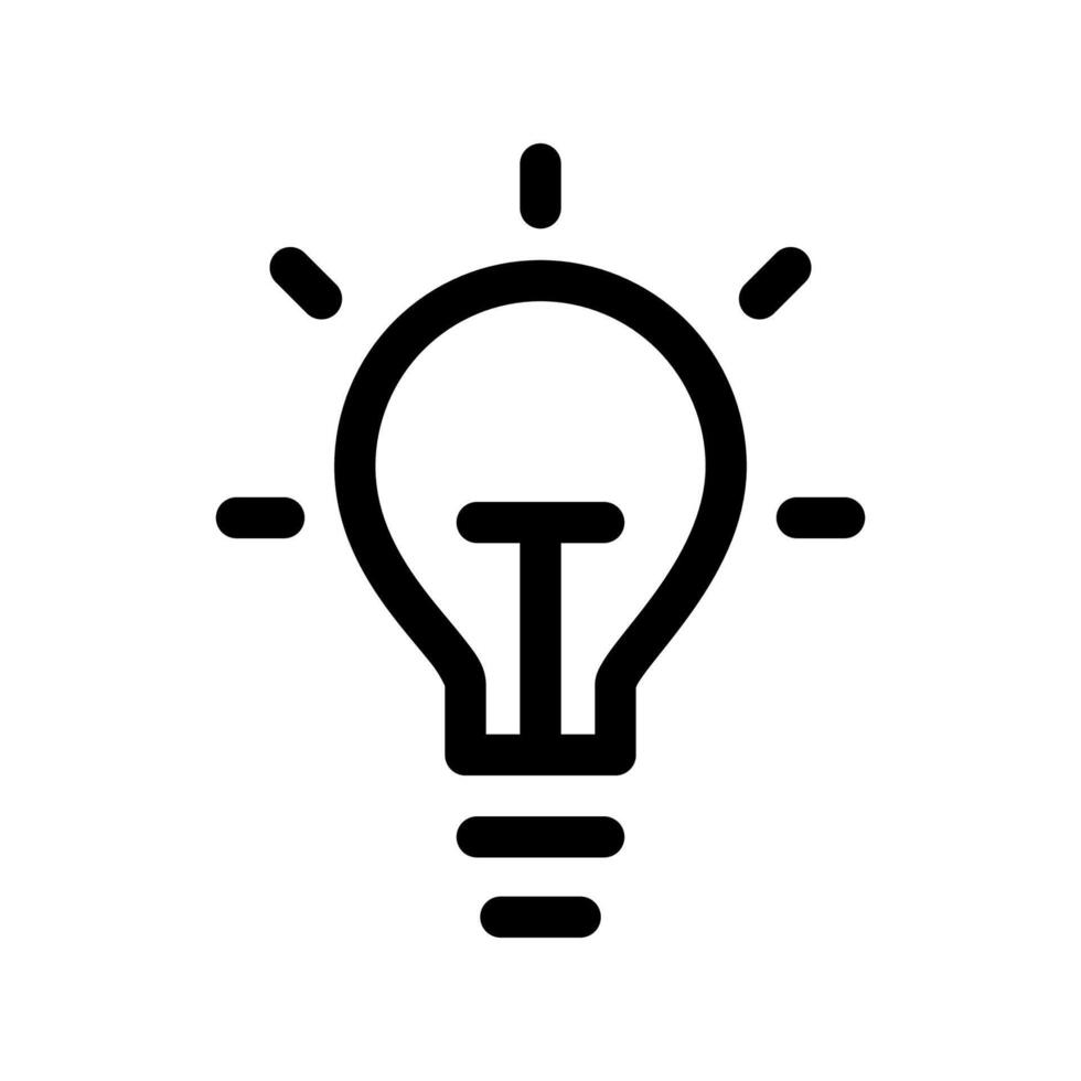 Bulb Icon Line Design Style vector