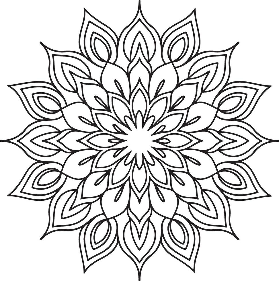 Mandala Design, Floral Mandala Pattern, Intricate Mandala, Lotus Mandala Design With White Background vector
