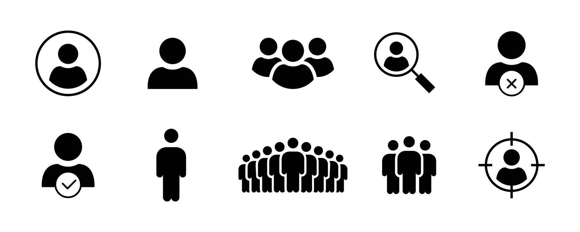 People icon set flat style. Perfect for group, team, organization, community, population, audience, member. illustration vector